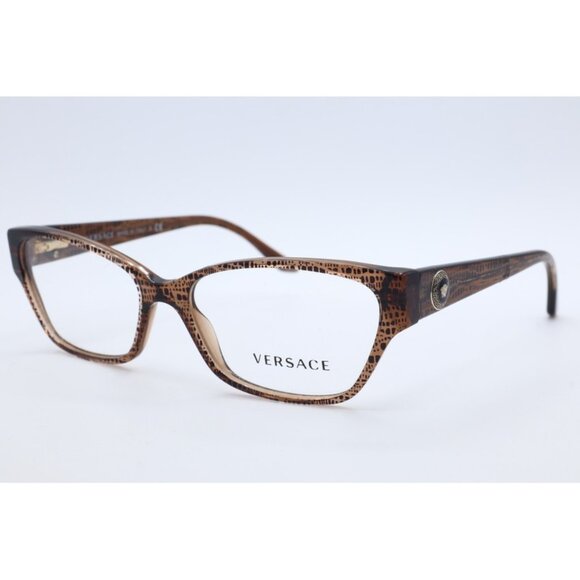 Authentic Versace VE 3172 991 Light Brown Cat Eye Women's Eyeglasses 54mm - Picture 1 of 5